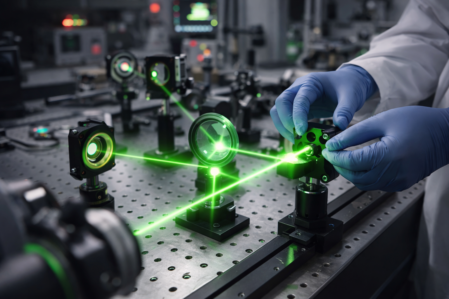 Precision Lenses and Laser Components Adjusting in the Optical Lab